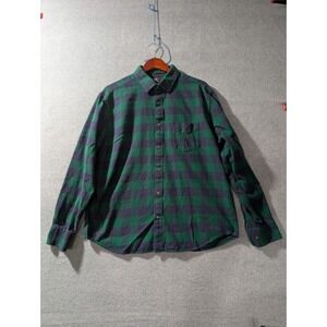 UNTUCKit Buffalo Plaid Shirt Mens XL Green Blue Flannel Button Up